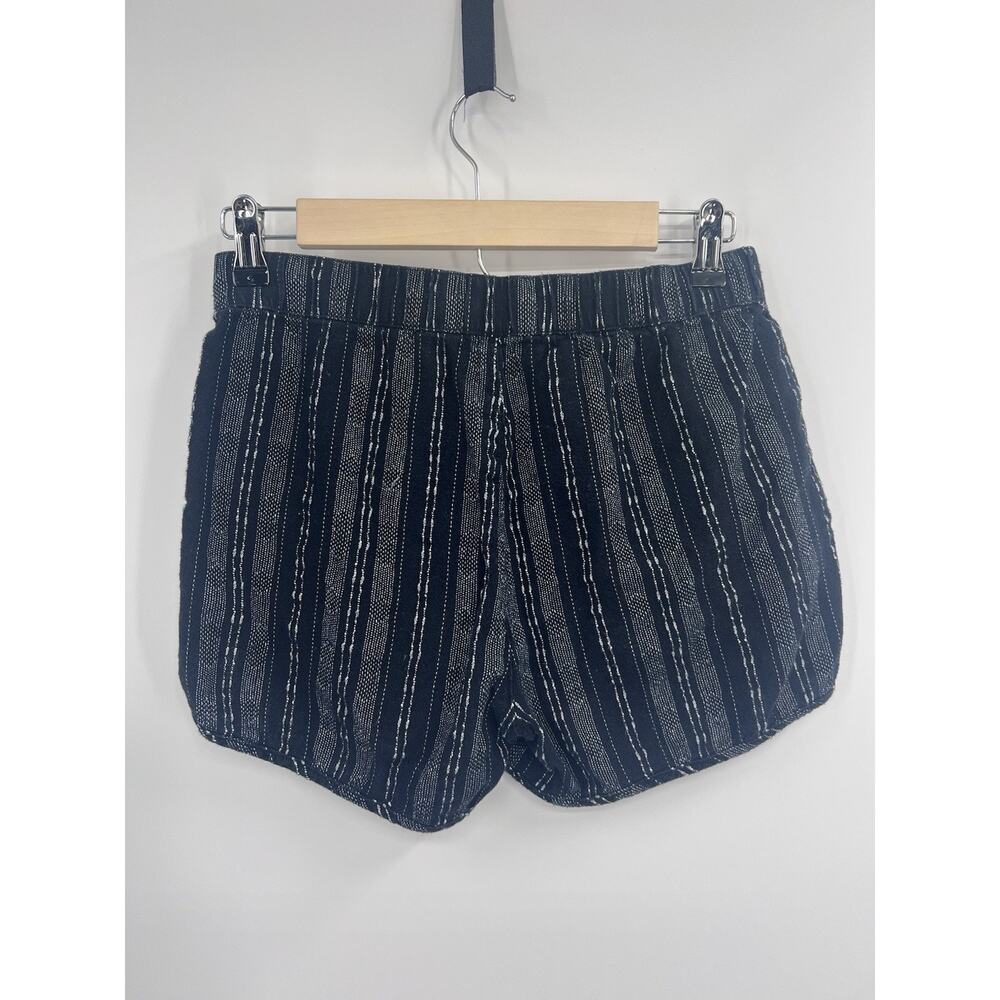 Madewell Black Grey Stripe Woven Linen Bland Shorts XS Pull On - Picture 2 of 7
